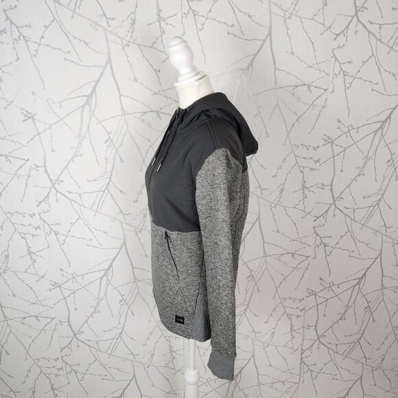 The North Face Gray Tech Sherpa Fleece Lined Half Zip Hoodie - Picture 3 of 7